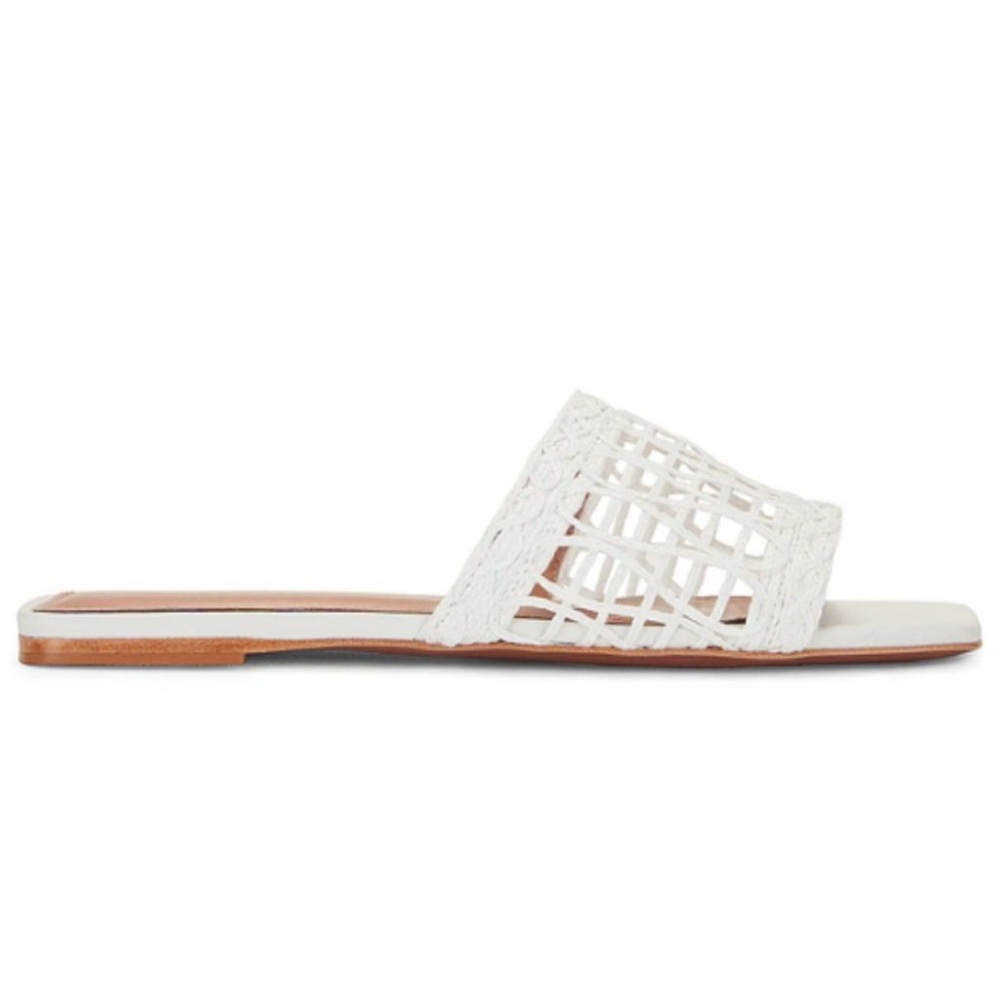 RAYE Tiki White Slide Sandals